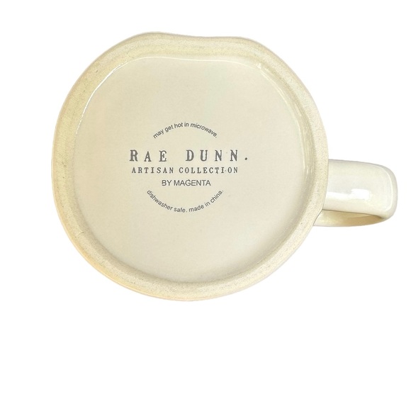 Rae Dunn HUGS KISSES Mug Two Sided White Red Interior NWT 2017 OG - Picture 12 of 15